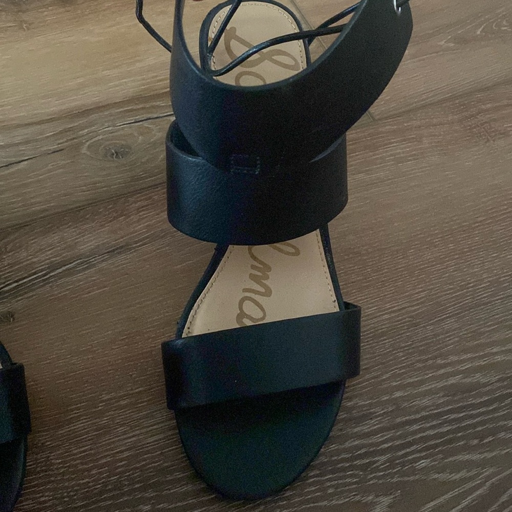 SAM EDELMAN Valerie Block Heel Sandal Y2K Shoes Black Women's US 6 M